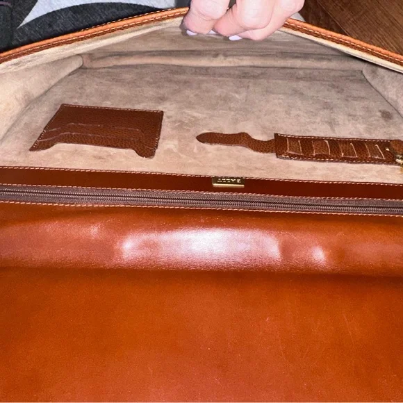BALLY Vintage Italian Leather Briefcase Cognac Executive Lock Case - Collector - Picture 7 of 15